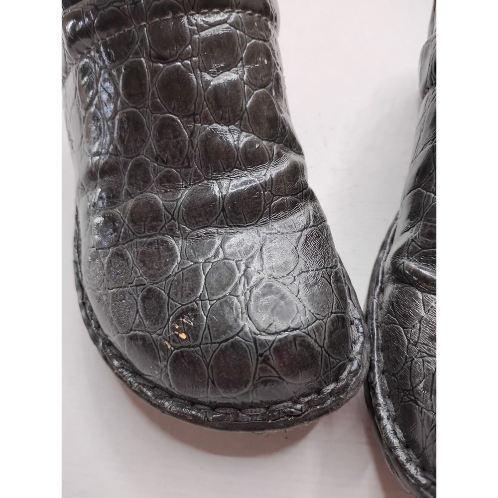 B.O.C Gray Closed Clog 6.5 Professional Shoe Slip On Comfort Croc Embossed EU37 - Picture 2 of 12